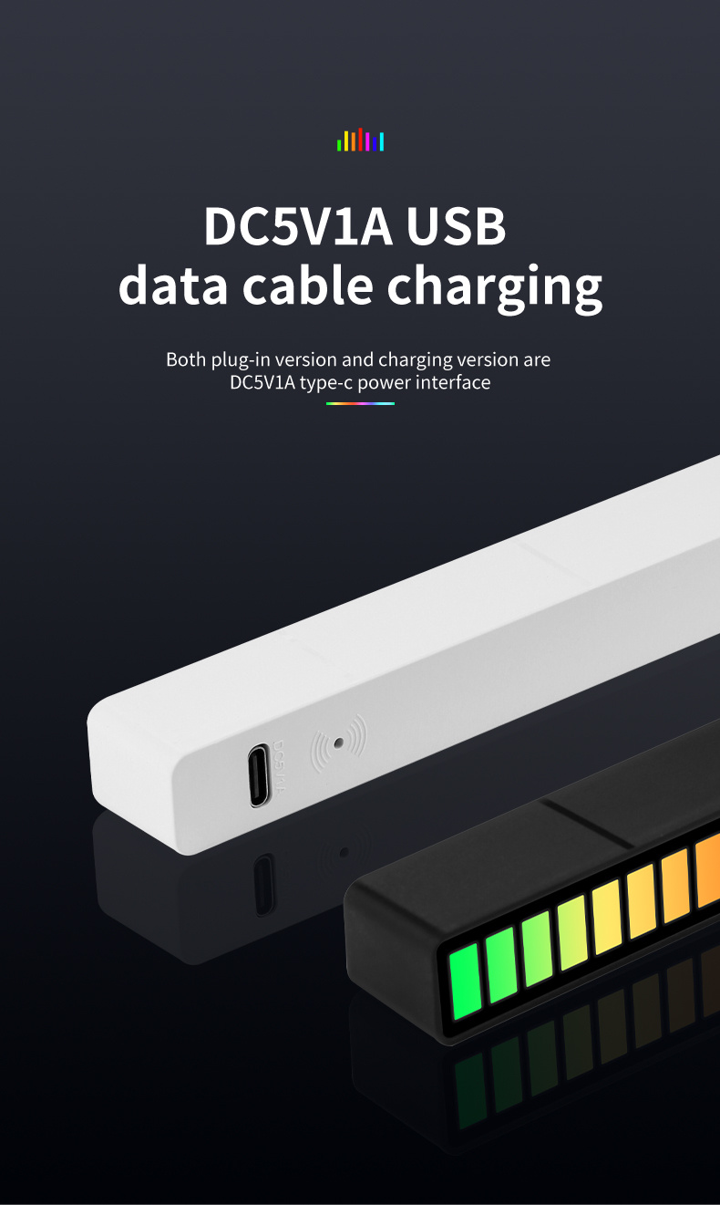 Lampada a ritmo sonoro colorata RGB con USB dettagli 6