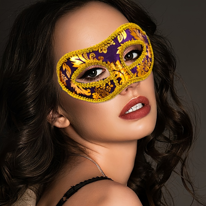 Christmas Masquerade Mask Golden Mental Half Face Decorative Props For  Carnival Party Cosplay Costume