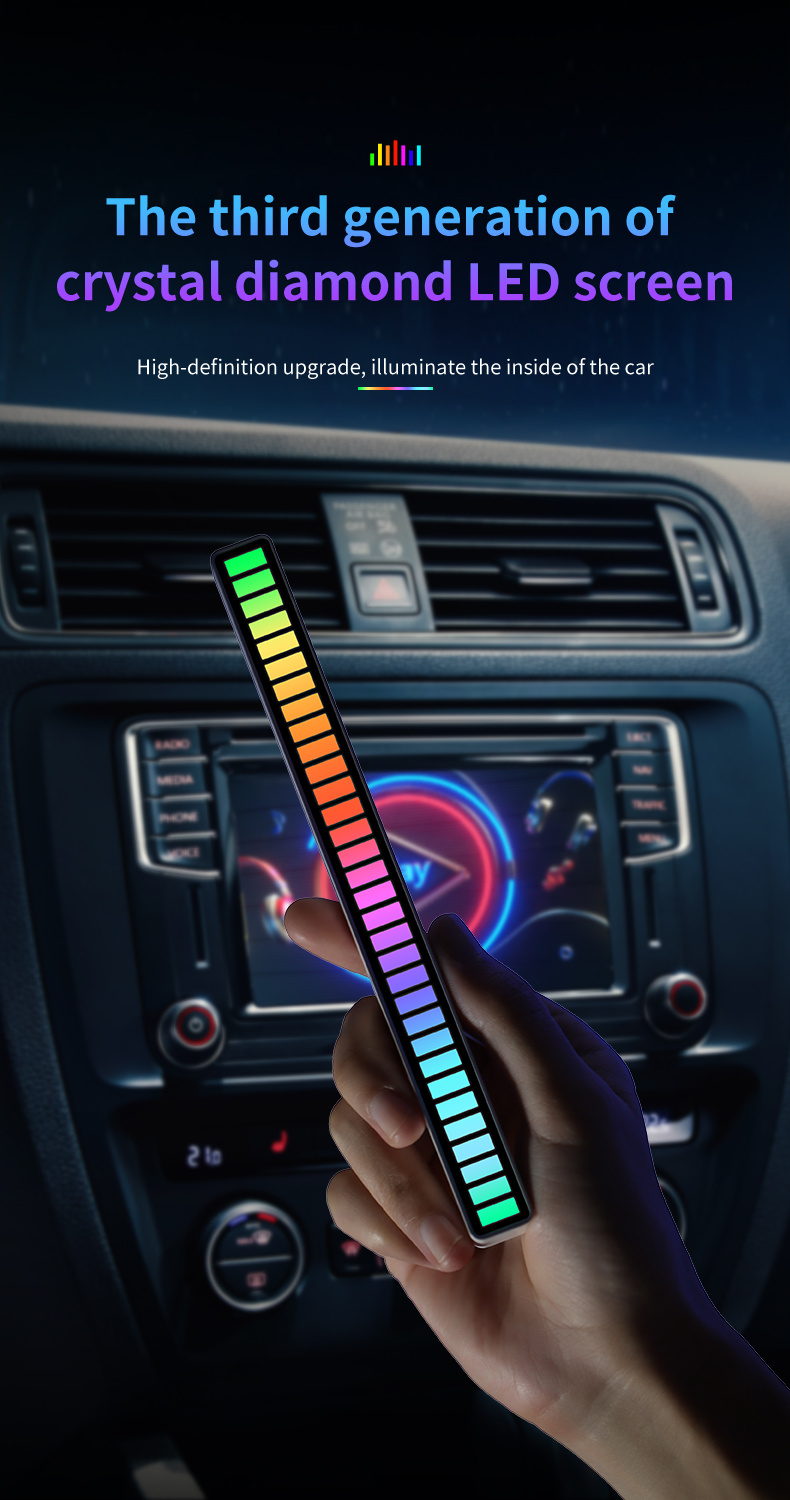 Lampada a ritmo sonoro colorata RGB con USB dettagli 3