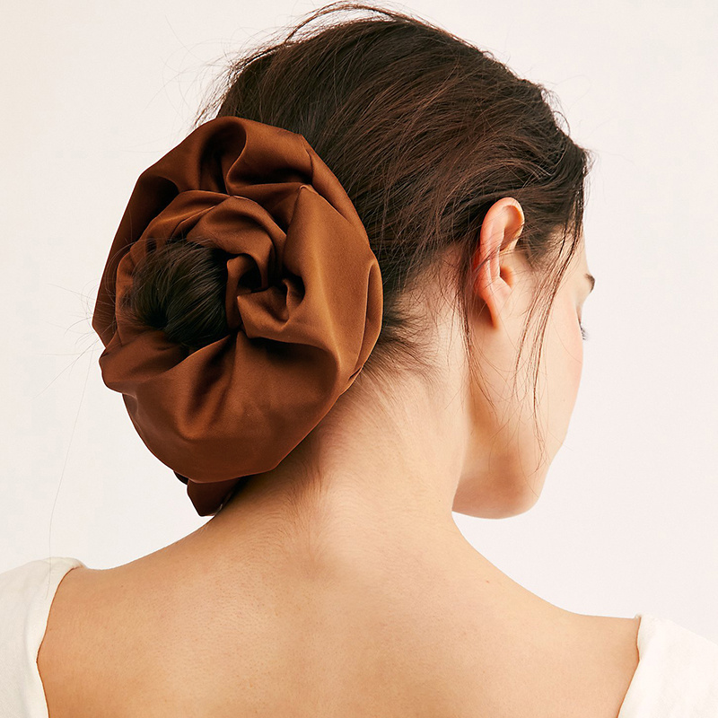 Oversized Satin Chiffon Hair Tie Multicolor Solid Large Hair Tie