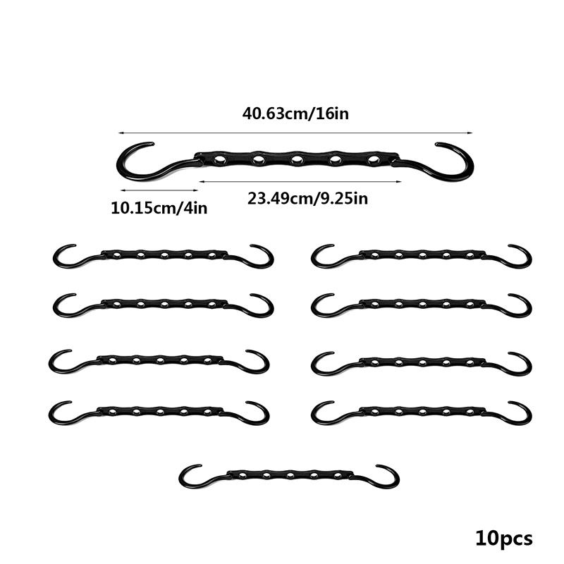 10 Pezzi Grucce Nere Appendiabiti Salvaspazio, Organizzatori Di Armadi E  Contenitori, Grucce In Plastica Robuste Salvaspazio Intelligenti Con 5 Fori