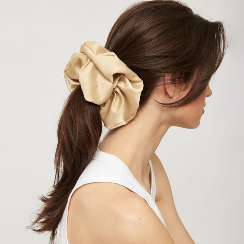 Oversized Satin Chiffon Hair Tie Multicolor Solid Large Hair Tie