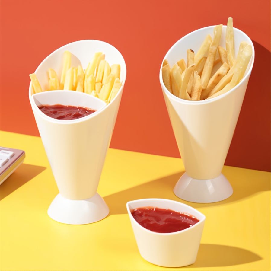 

6.3×3.54 French Fries Holder - Perfect For Serving Potato Chips, Vegetable Salads & Dessert Snacks!