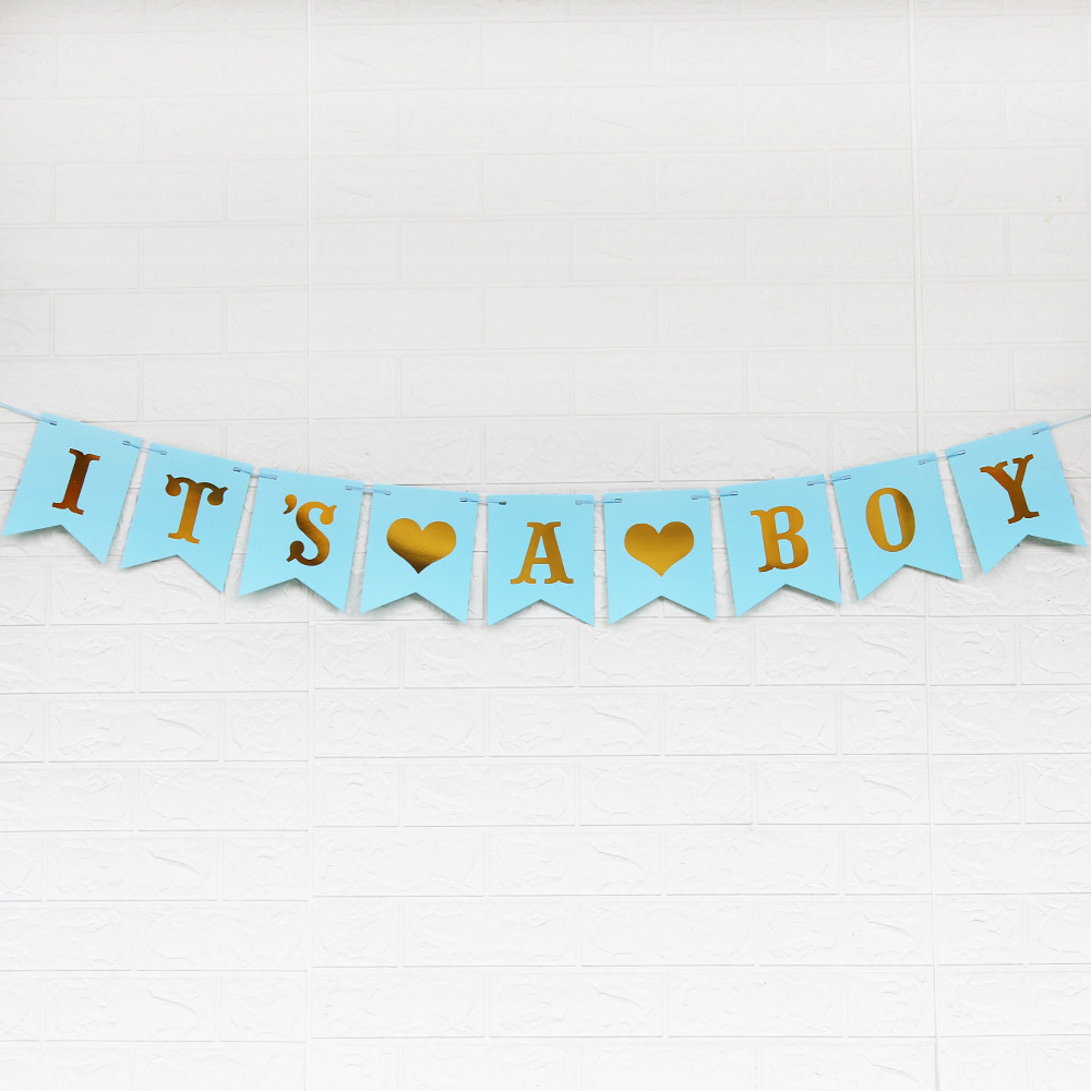 IT'S A BOY Burlap Banner Birthday Party Christening Decoration