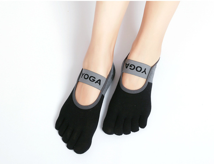 Womens Yoga Split Toe Socks Non Slip Towel Bottom Yoga Pilates Socks ...