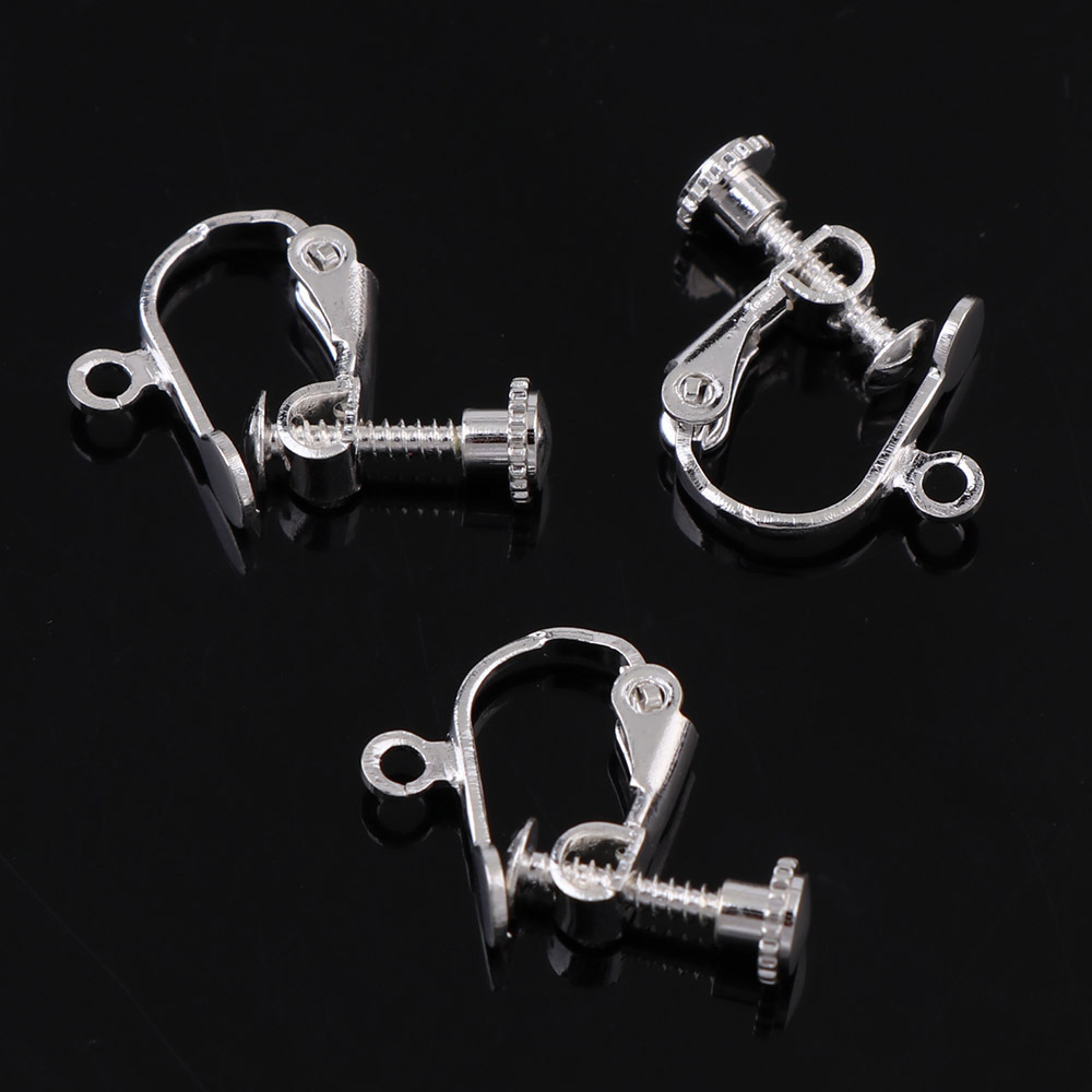 8pcs Copper Ear Clips, Converter Clips On Earring Converter Components For  No-Pierced Ears With Screw Adjustment