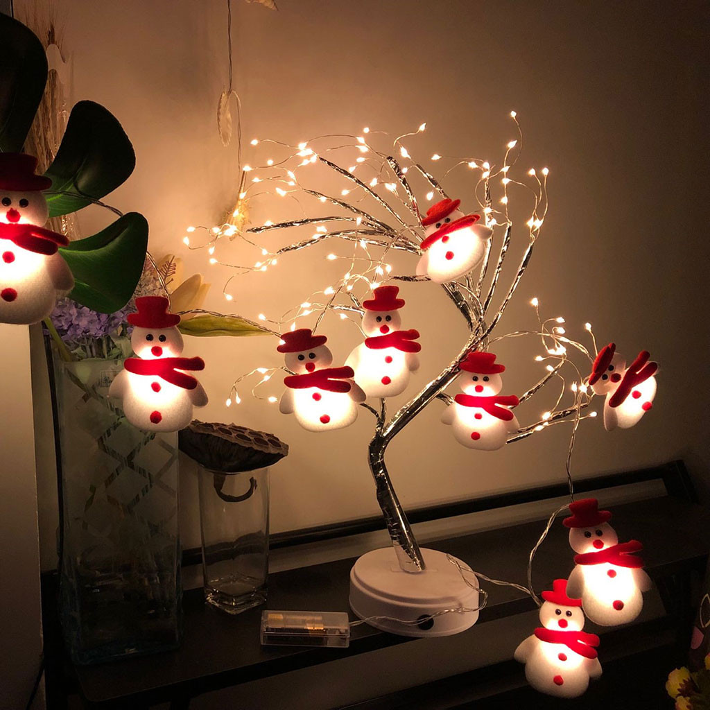 1 set of 10led string lights christmas snowman fairy lights outdoor garland curtain string for holiday xmas party christmas new year lamp details 5