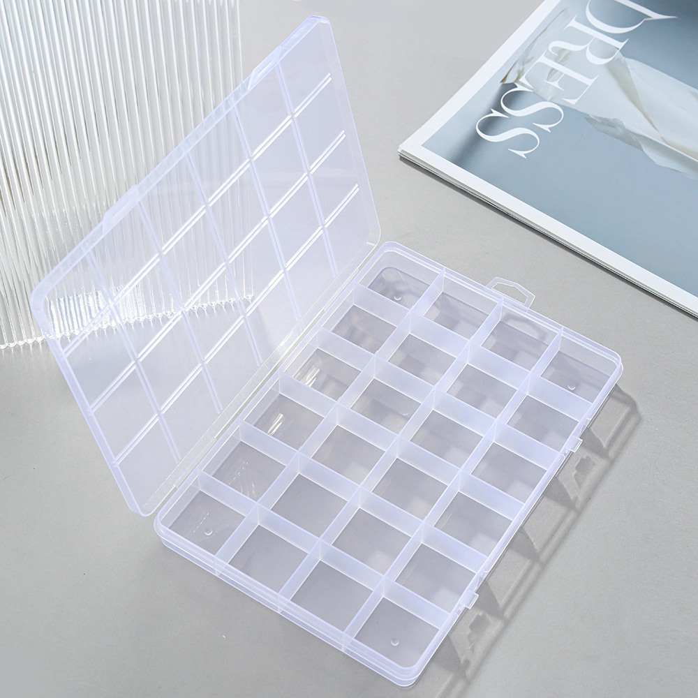 24 Compartments Organizer Box, Plastic Jewelry Organizers With Adjustable  Dividers Clear Storage Container For Beads Crafts Fishing Tackles