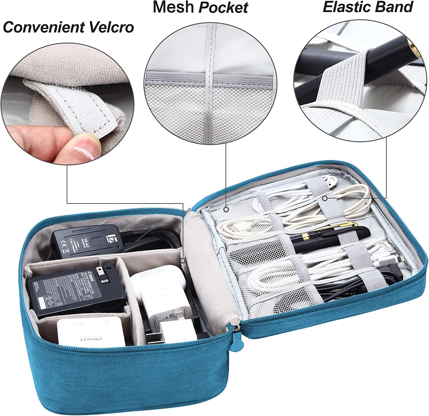 1pc 9 45 7 09 3 94Inch Electronics Organizer Travel Universal Cable Organizer Bag Waterproof Electronics Accessories Storage Cases Storage Organizer For Cable Charger Phone USB SD Card Hard Drives Power Bank Cords