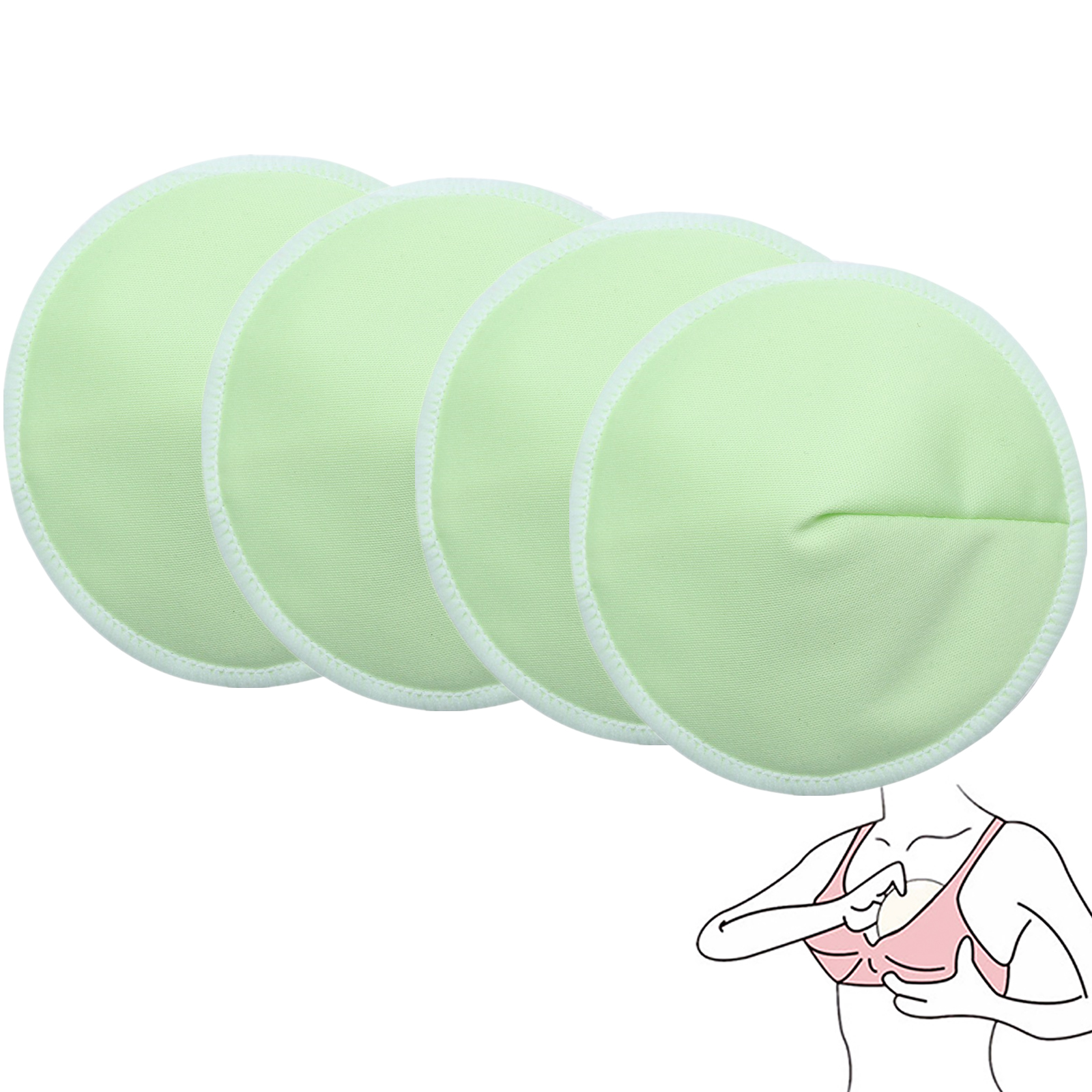 4 Pcs Skin-friendly Breast Pads Anti-overflow Nursing Pad