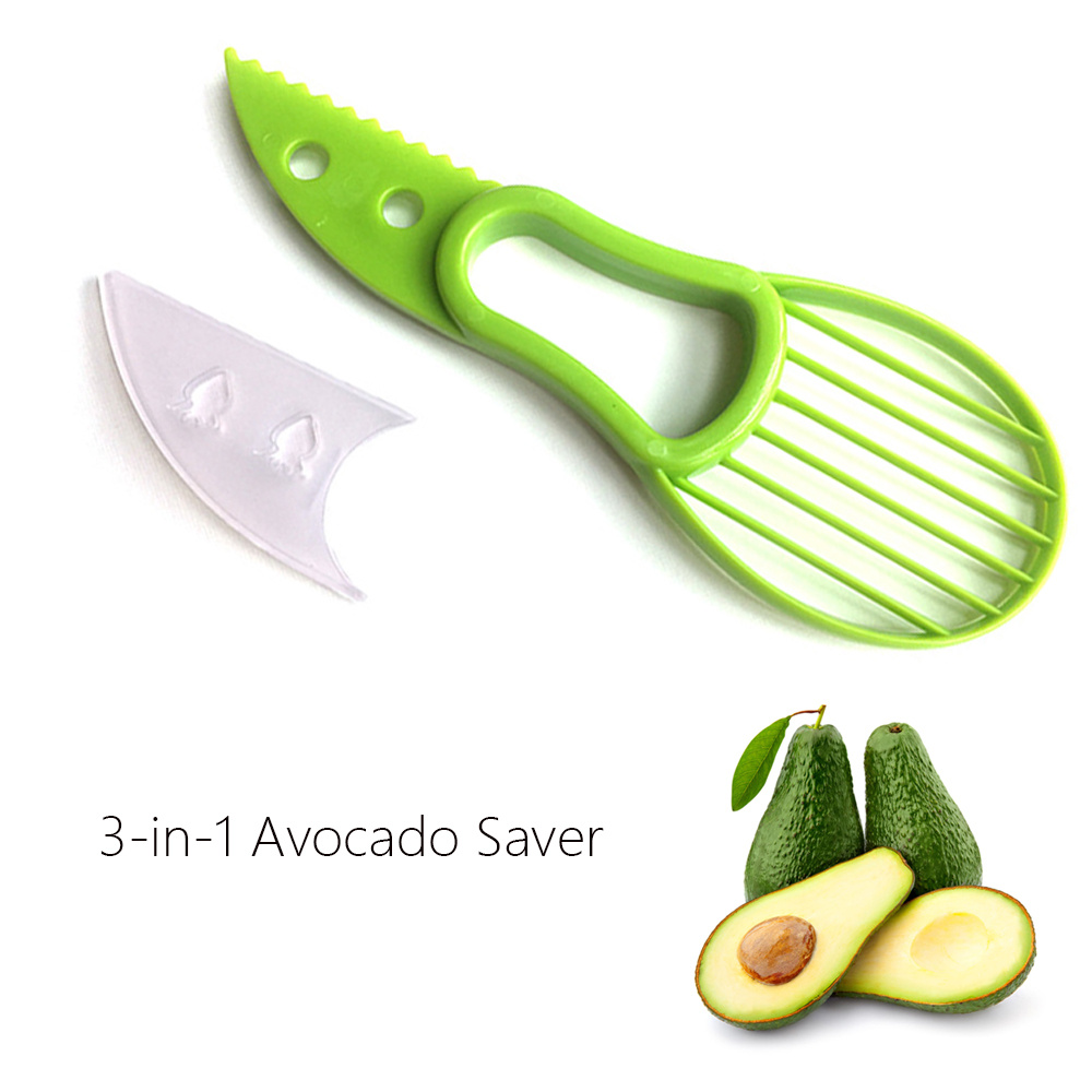 Avocado Peeler 3 in 1 Avocado Slicer Tool - Three in One Avocado Slicer - Green Avocado Cutter and Scooper for Fruits & Vegetable - Peel Avocado