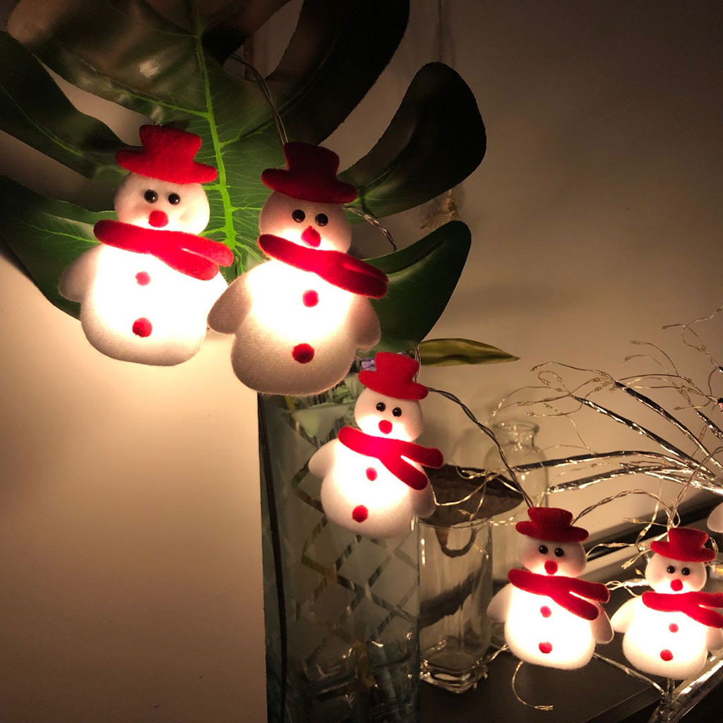 1 set of 10led string lights christmas snowman fairy lights outdoor garland curtain string for holiday xmas party christmas new year lamp details 7