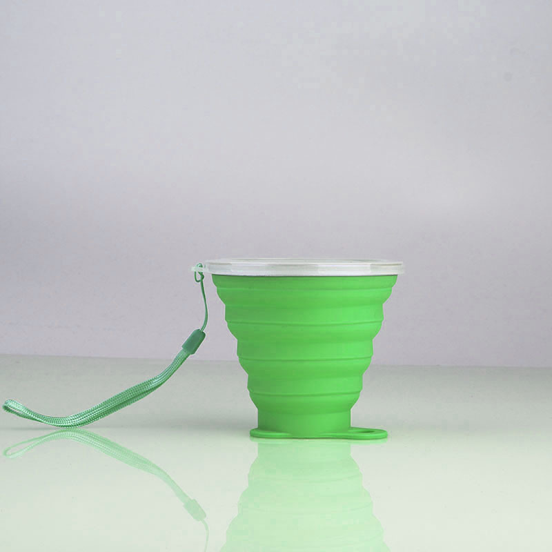 Vaso de viaje plegable de silicona, paquete de 6 vasos de silicona  plegables con tapa, juego de vasos extensibles, taza reutilizable para  camping