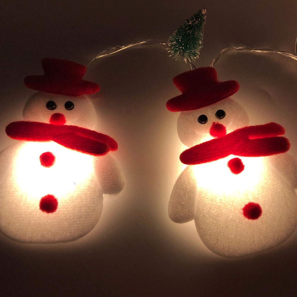 1 set of 10led string lights christmas snowman fairy lights outdoor garland curtain string for holiday xmas party christmas new year lamp details 8