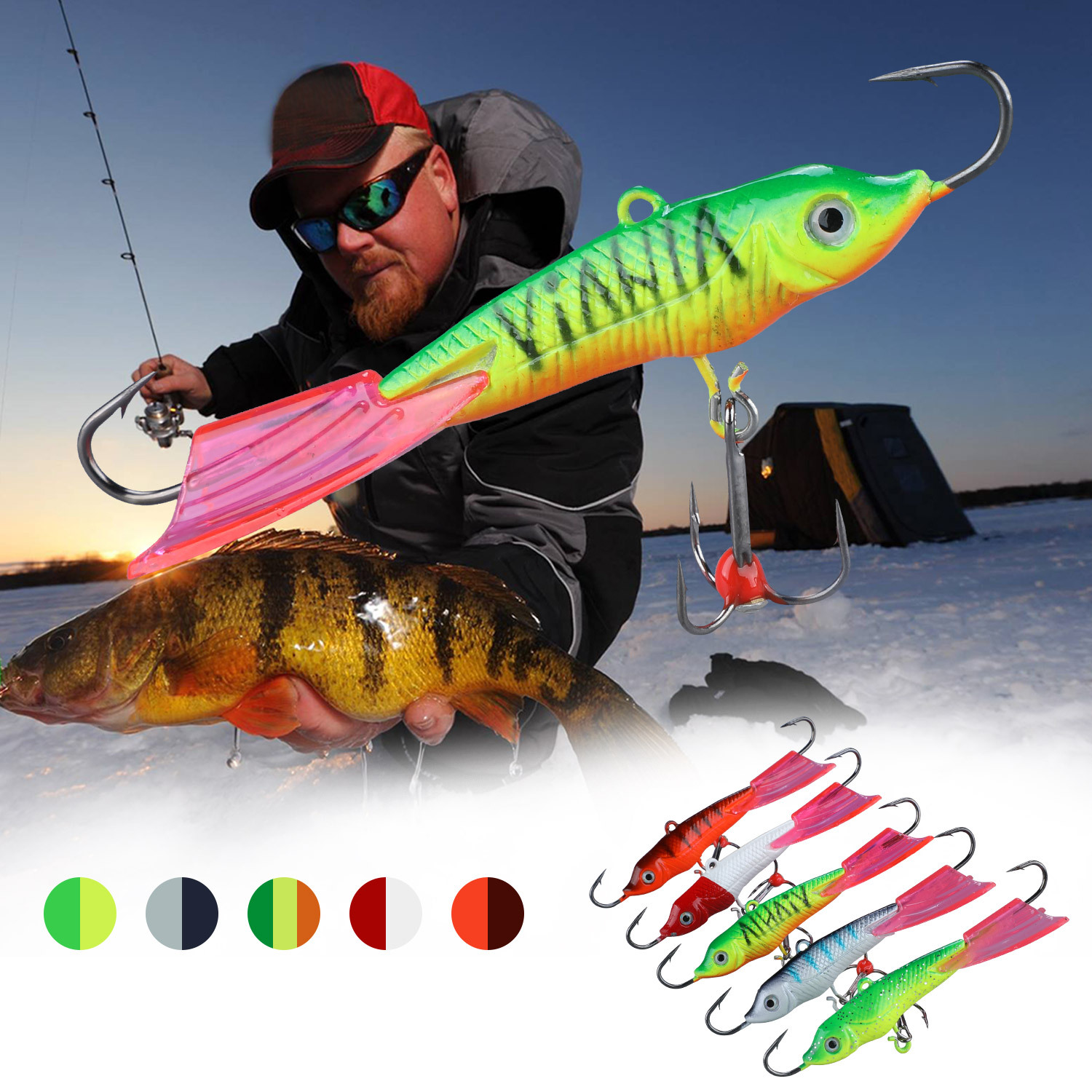 Sougayilang Ice Fishing Jigs Metal Lures Bass Pike Trout - Temu