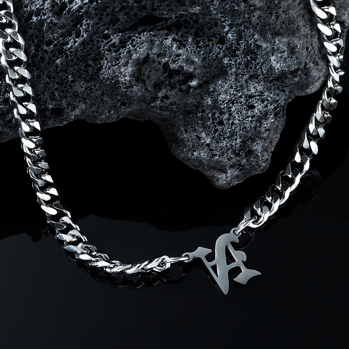 Letter V of VLONE Hip Hop Pendant Chain Necklace for Men &