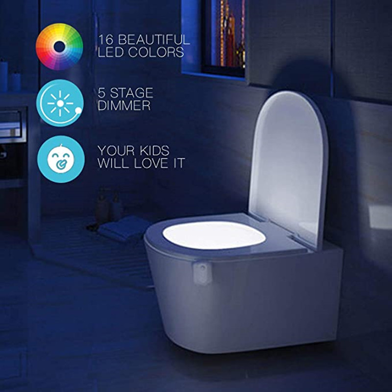 JosLiki 16 Colors Night Light - Toilet Night Light, Automatic Motion Sensor  Light for Bathroom Washroom, Glow Bowl Night Light Fit for Any Toilet