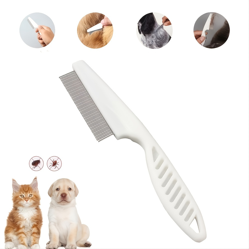 Stainless Steel Pet Hair Comb for Dogs and Cats - Removes Fleas and Tangles with Ease