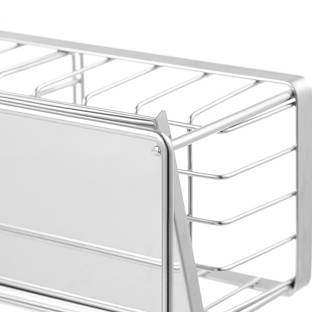 1pc Stainless Steel Sink Storage Shelf Table Top Spong Mop Rag Dishcloth  Sink Draining Bathroom Storage Rack
