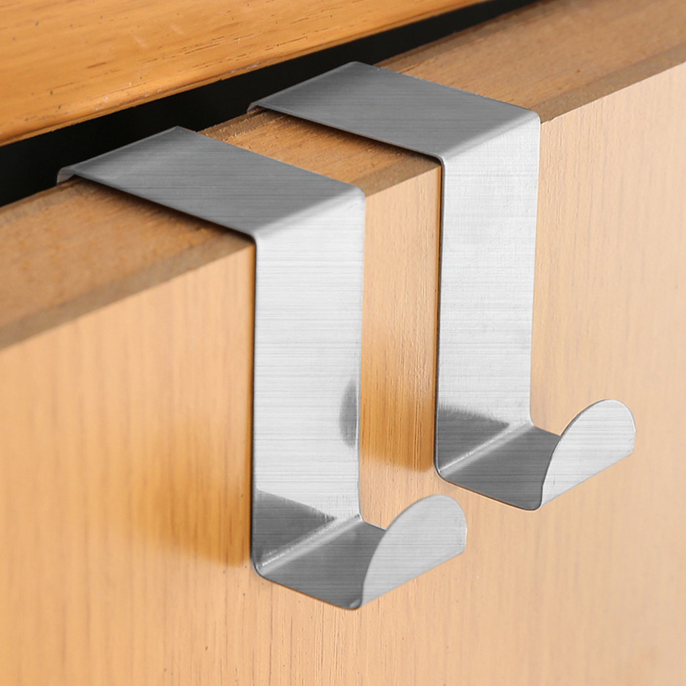 2pcs Z Shaped Heavy Duty Reversible Stainless Steel Over the Door