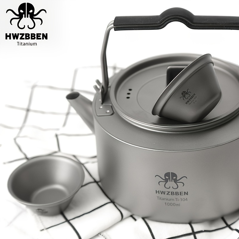Titanium Kettle 1.0l With Folding Handle & Filter Ultralight Teapot