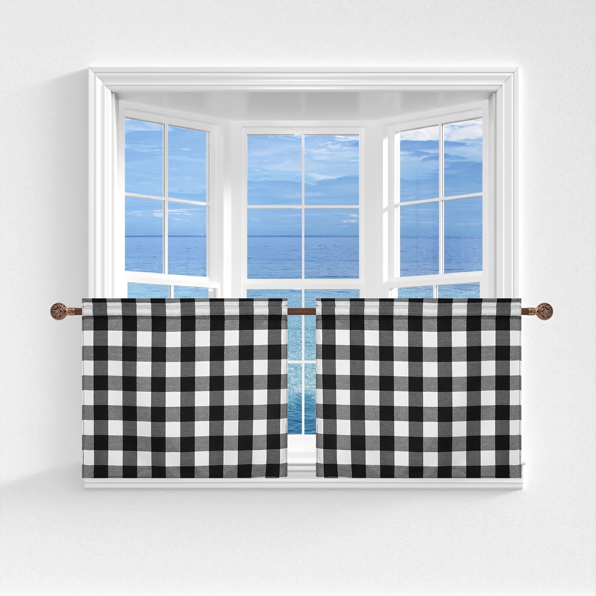 Kitchen Curtains Buffalo Plaid Valances Curtian, Rod Pocket Thermal  Insulated Bedroom Cafe Farmhouse Home Decor Window Treatments - Temu