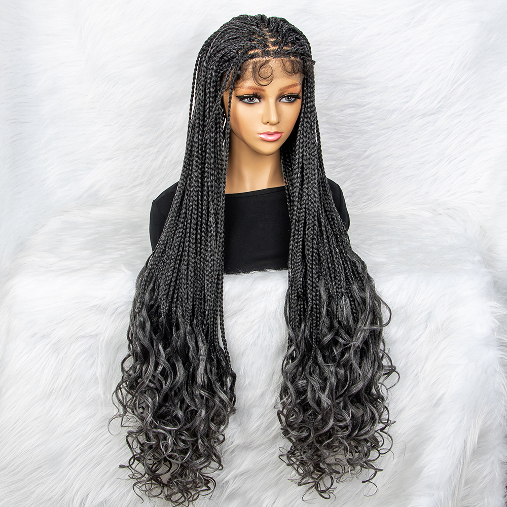 Hand Braided Lace Frontal Braids Wigs with Baby Hair for Black