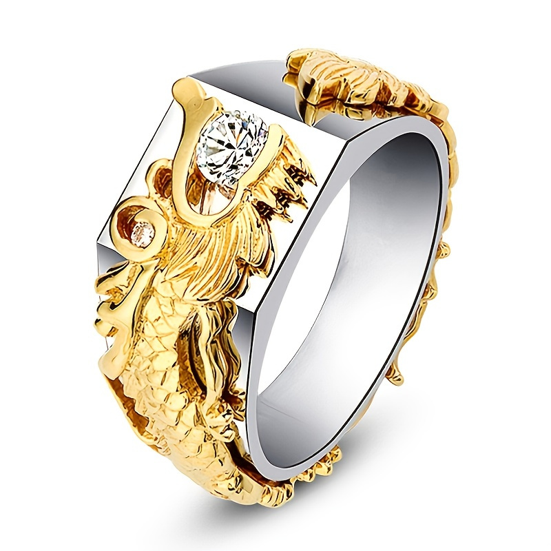 Men's Elegant And Domineering Dragon Pattern Separation Ring Free