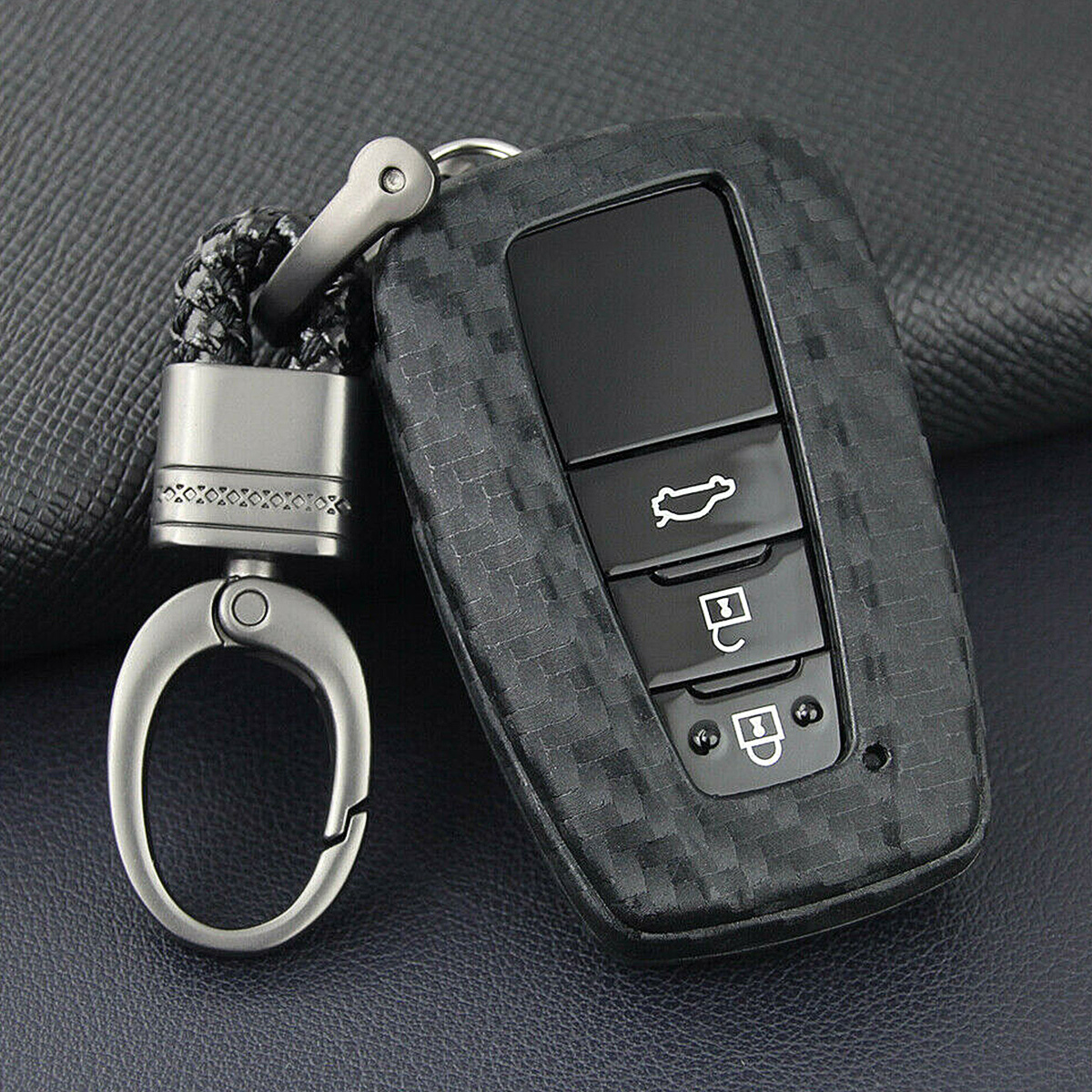 Soft TPU Key Fob Cover With PU Leather Keychain For Toyota  Fortuner/Tundra/Camry/RAV4/Handa/Corolla ,Car Accessories, Car Key Fob For  Man / Women