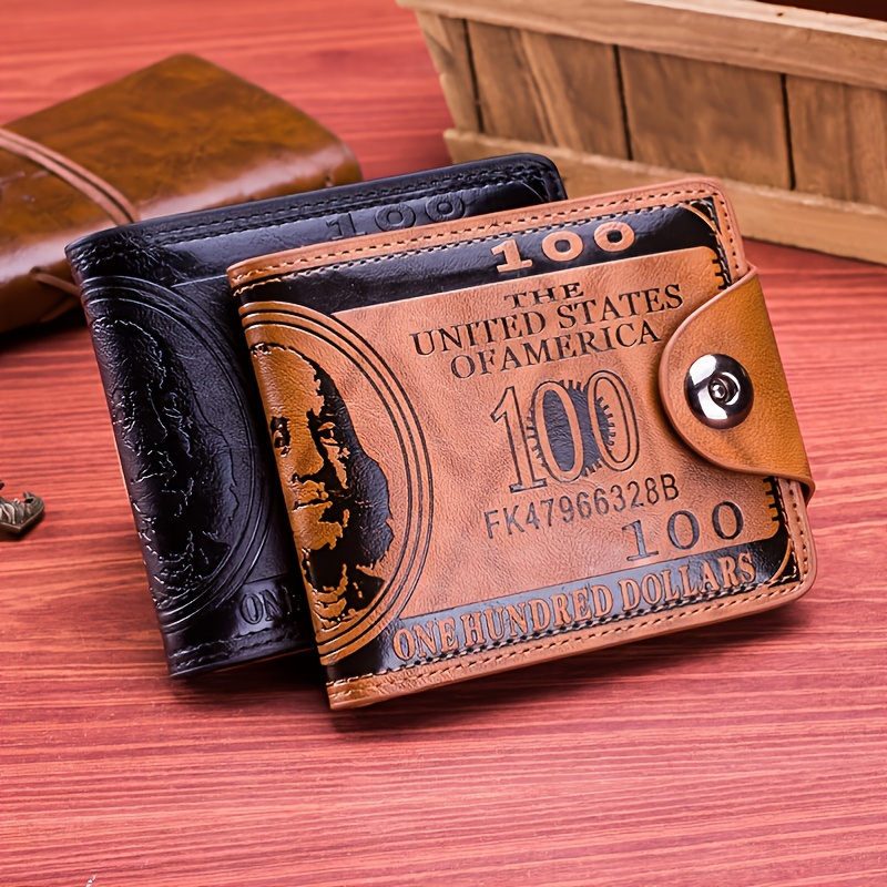 Men's PU Leather Vintage Casual Wallet, Brown Credit Card Purse For Cards Coin Holder Daily Commute