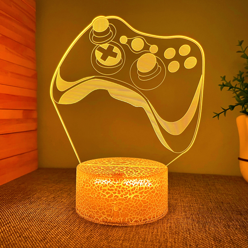 Light Gamer Zone: Colorful 3d Gamepad Usb Table Lamp - Temu
