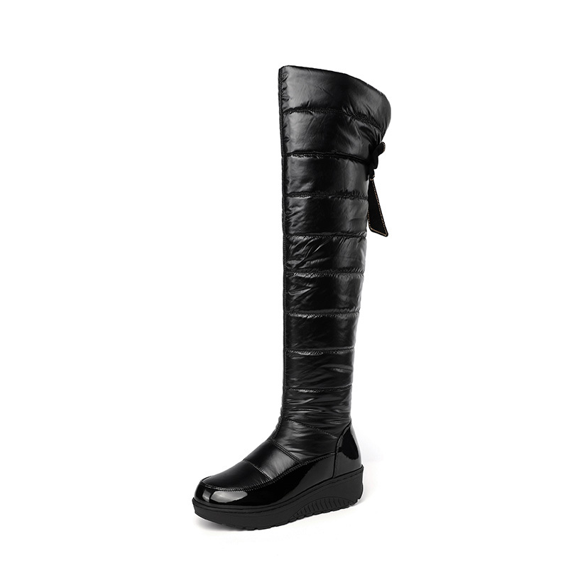 Image of New Over-the-knee High-heeled Boots For Women, Snow Boots, Warm And , Outdoor Thickened High-top Flat