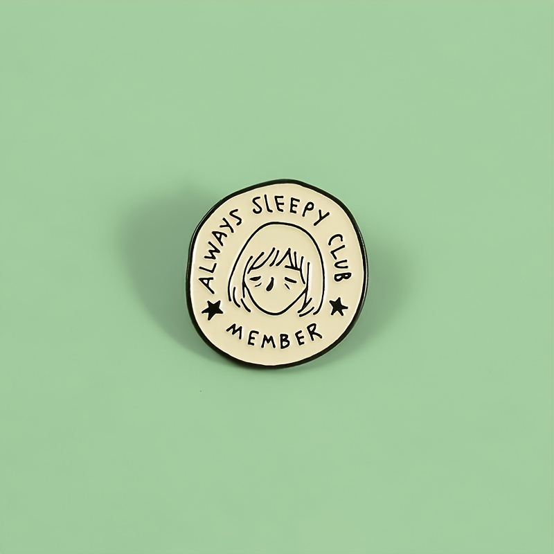 

Adorable Always Sleepy Club Cartoon Brooch - Perfect For Adding A Touch Of Humor To Any Outfit!