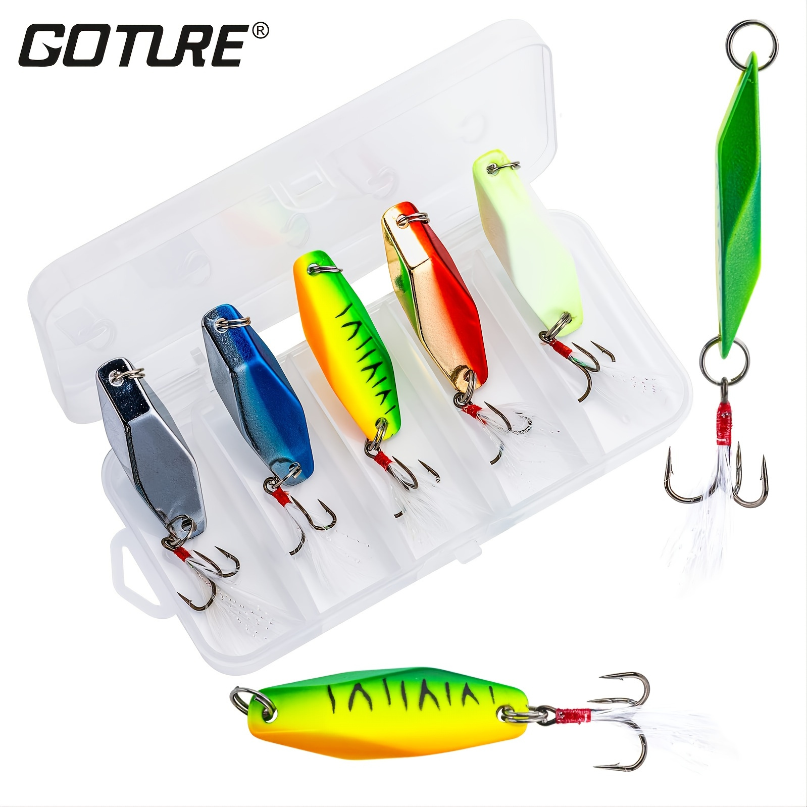 6pcs Premium Fishing Spoons - Metal Jig Lures for Trout Fishing in  Freshwater - Cast with Precision and Catch More Fish