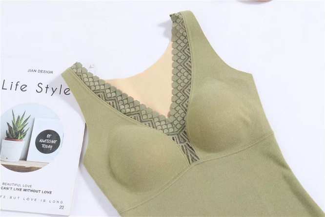 1pc Seamless Warmth-keeping De-rong Tank Top Innerwear For Women, Slim Fit  With Built-in Bra, Can Be Worn As Outwear