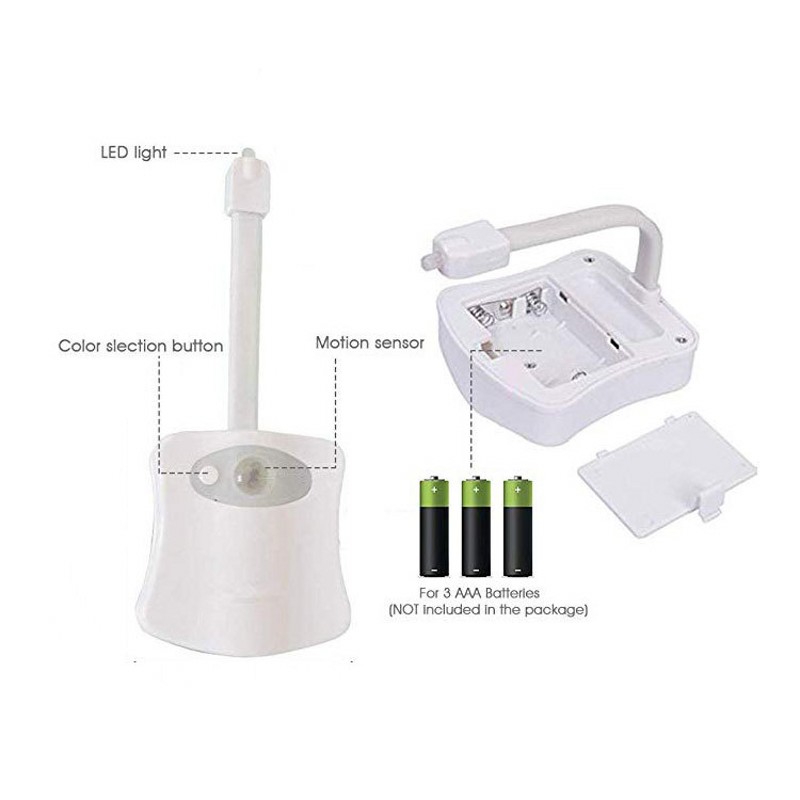 Xtreme Lit Motion-Activated LED Toilet Light, 10 Colors & Cycle Mode,  Requires 3 AAAs 