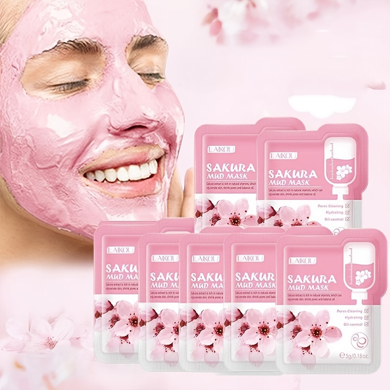 

Sakura Mask Mud Refreshing Deep Cleansing Pore Shrinking Mask Facial Skin Care Products Travel Essential
