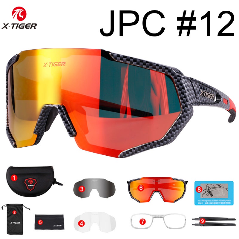 X-TIGER Polarized Sports Sunglasses with 3 Interchangeable Lenses,Mens  Womens Cycling Glasses,Baseball Running Fishing Golf Driving Sunglasses
