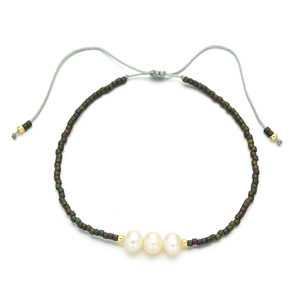 Seed Bead and Pearl String Bracelets