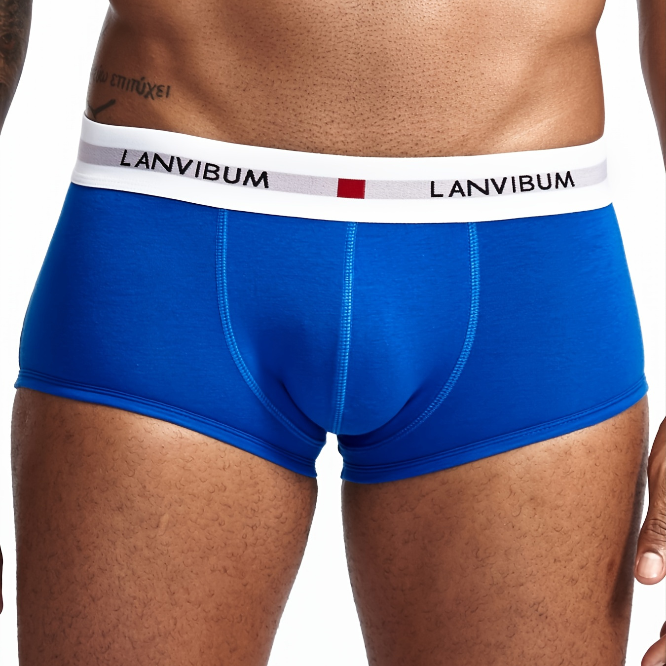 Men's Blue Cotton Sexy Boxer Briefs Underwear Clothing, Shoes