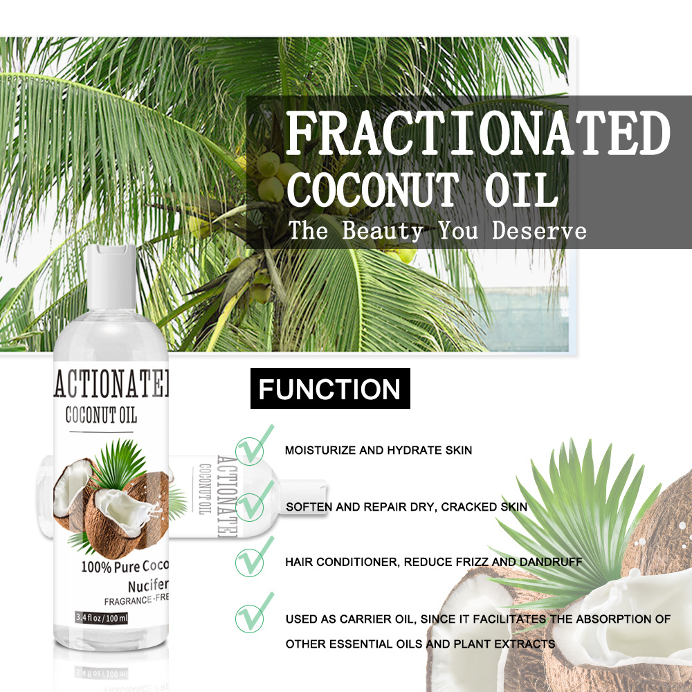 Fractionated Coconut Oil - 100% Pure & Natural Premium Grade Coconut  Carrier Oil for Essential Oils, Massage Oil, Moisturizing Hair Oil & Body  Oil - 16 fl. Oz