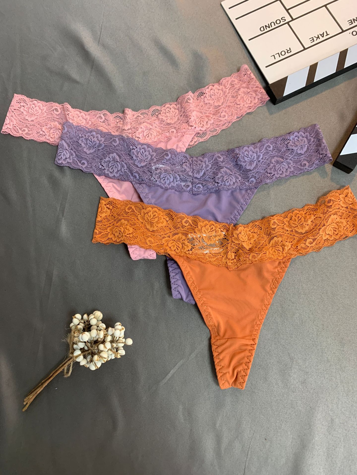 Sexy Lace Bowtie Thongs Low Cut Semi Sheer Thong Panties Temu