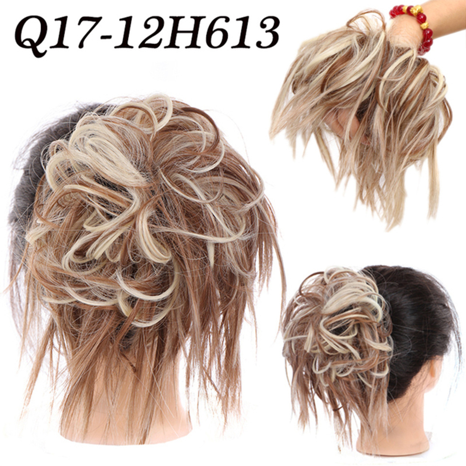 Synthetic Tousled Updo Messy Bun Hair Piece Donut Hair Accessories With Elastic Rubber Band Updo Extensions Scrunchies Hair Bun Chignon Hair Accessori