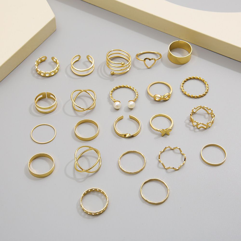 Knuckle Rings Set For Women Joint Rings Golden Plated Rings Girls ...