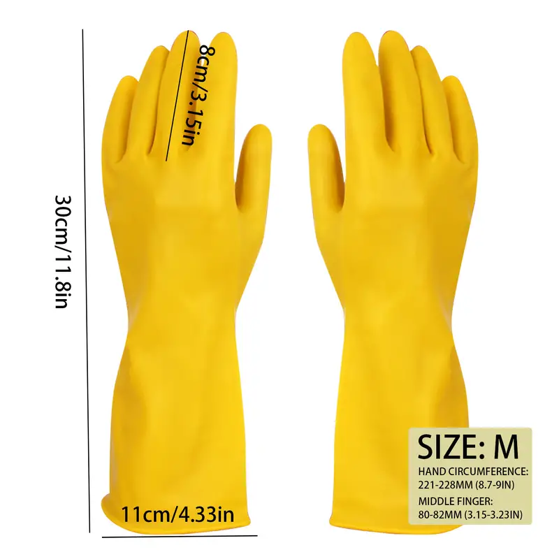 1 Pair Of Thick Latex Gloves 11.8inch/12.59inch