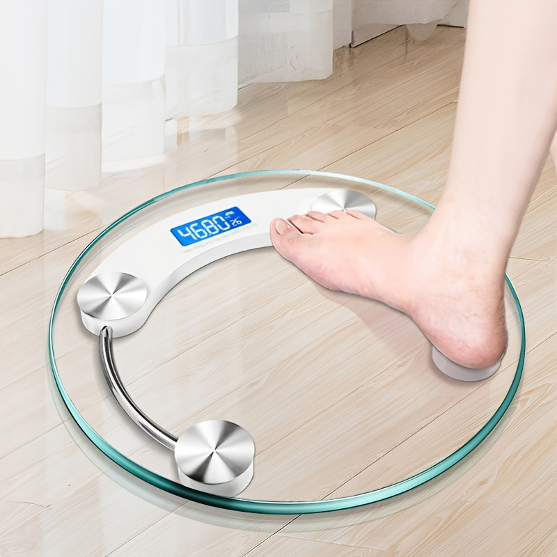 Digital Bathroom Scale With Temperature, Highly Accurate Body Weight Scale  With Lighted Lcd Display, Round Corner Design, - Temu