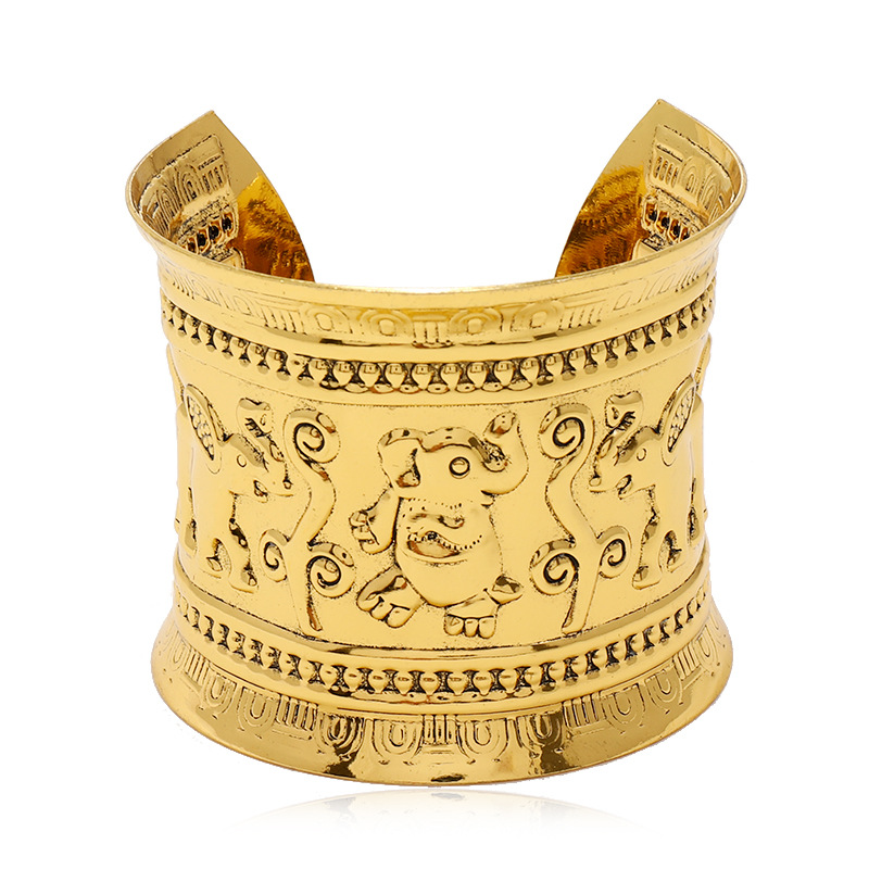 Ancient Wisdom Brass Tibetan Bracelet - Slim Tribal Leaf - Mrs Best Paper  Co.