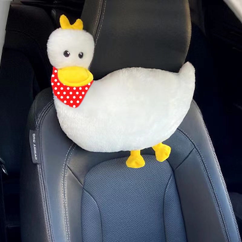 Cute Cartoon Car Headrest Pillow, Neck Support Pillow, Cartoon Duck Love  Heart Back Waist Pillow Seat Back Cushion Car Interior Decoration - Temu