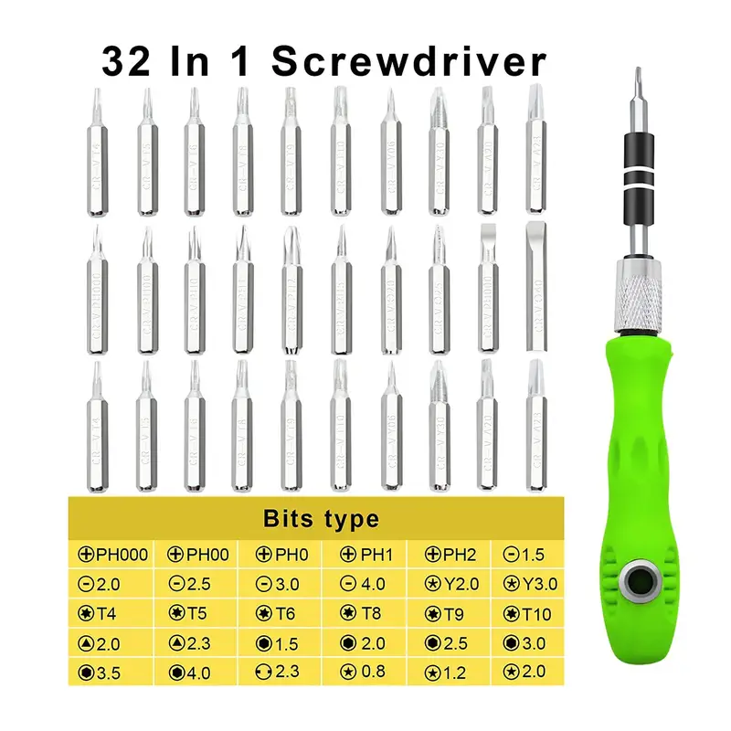 32 in 1 Small Screwdriver Set With Case Mini Magnetic Screwdriver Sets 32 In 1 Suitable For Repairing All Laptops Mobile Phones And Other Electronic Products