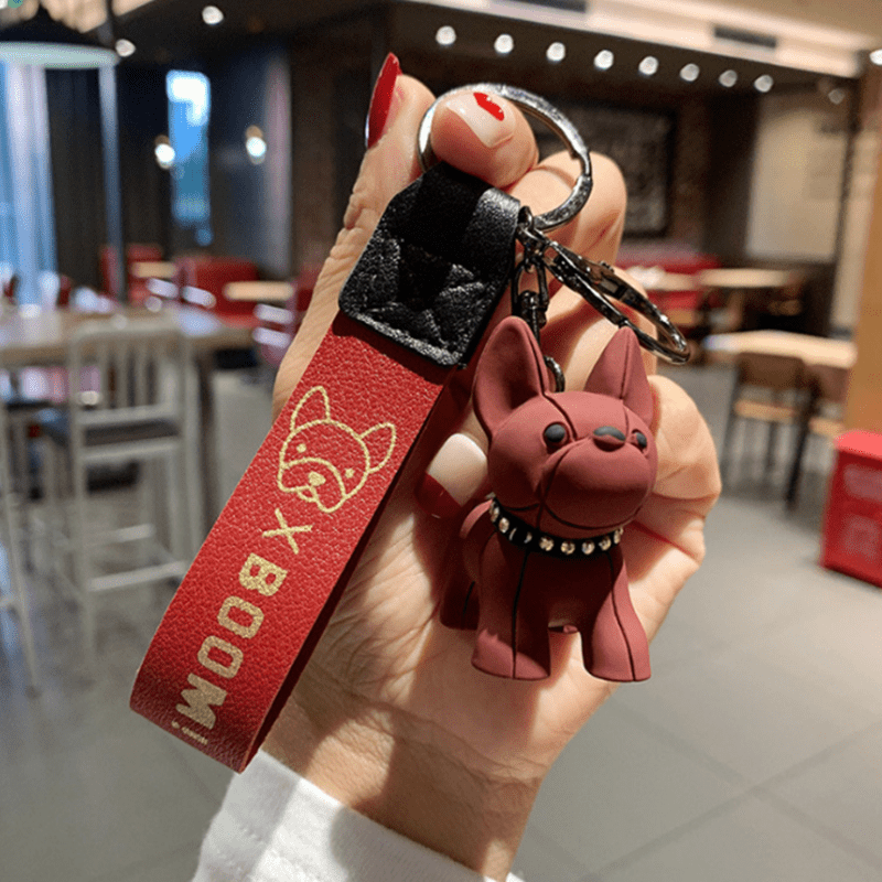 Color Changing Cartoon French Bulldog Keychain - Cute Starry Sky Bulldog  Key Ring For School Bags And Cars - Temu